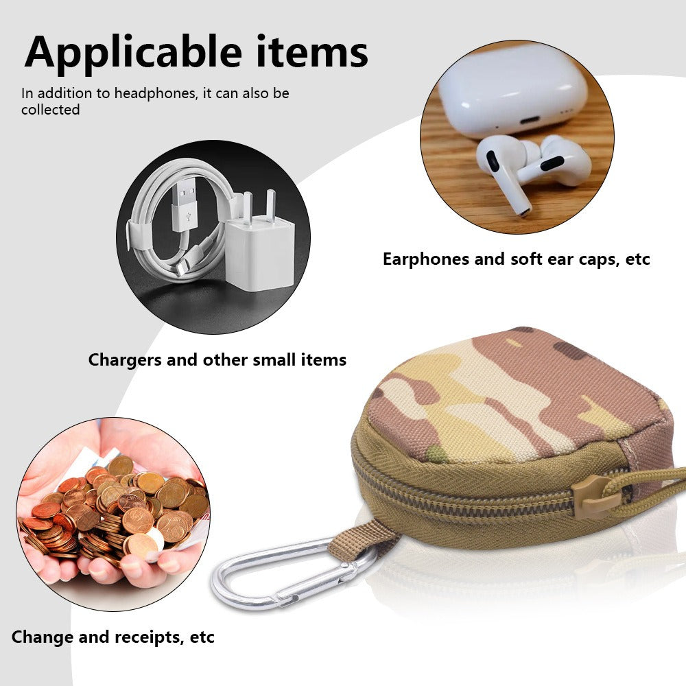 MOLLE Pouch, Round EDC Pouch - Tactical Zipper Bag - Durable 600D Unisex Design for Outdoor Adventures