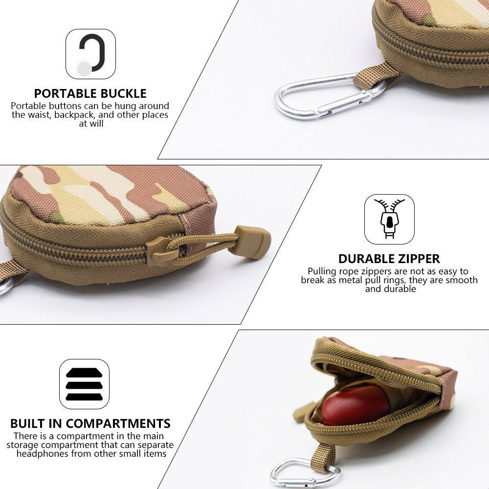 MOLLE Pouch, Round EDC Pouch - Tactical Zipper Bag - Durable 600D Unisex Design for Outdoor Adventures