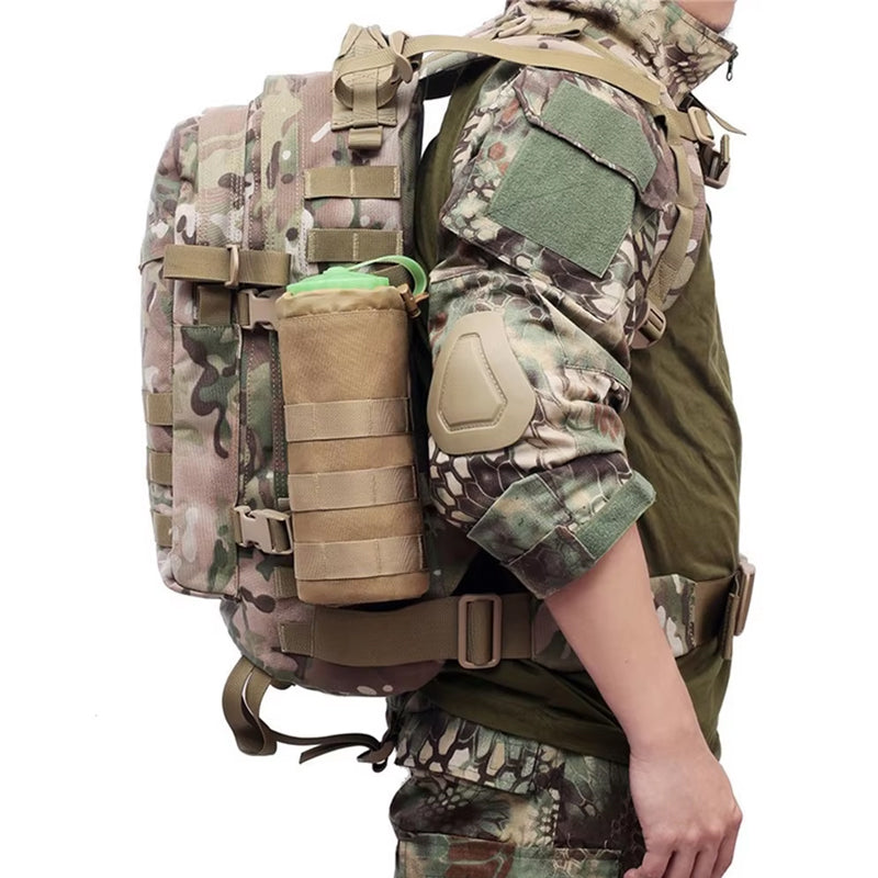Waterproof MOLLE Water Bottle Sleeve | Tactical Collapsible Carrier Bag with Dismountable Strap