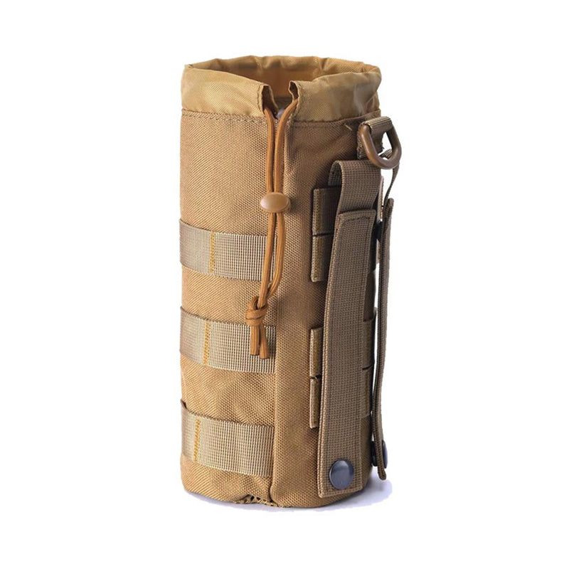Waterproof MOLLE Water Bottle Sleeve | Tactical Collapsible Carrier Bag with Dismountable Strap