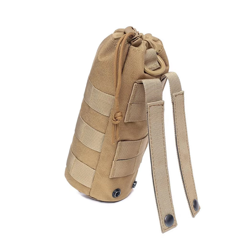Waterproof MOLLE Water Bottle Sleeve | Tactical Collapsible Carrier Bag with Dismountable Strap